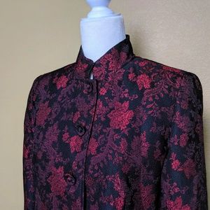 Josephine Chaus Black/Red Mandarin Collar Jacket